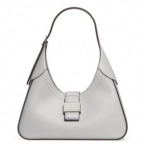 New Kate Spade Nouveau Small Shoulder Bag Smooth Leather Platinum Grey